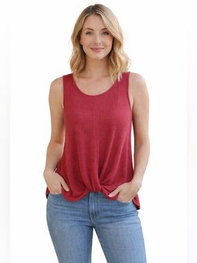 W5 Twist-Knot Tank Top in Rust NWT
